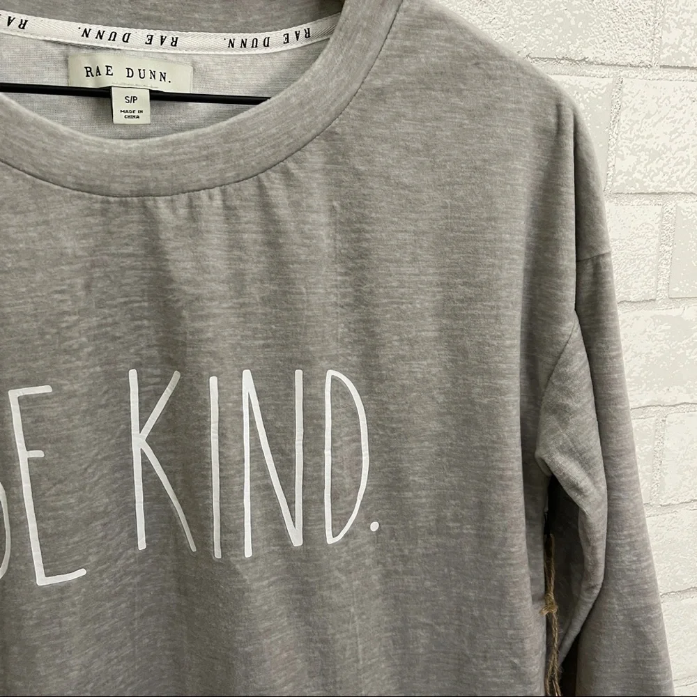 Rae Dunn “Be Kind.” Velour Long Sleeve Top - Picture 6 of 12